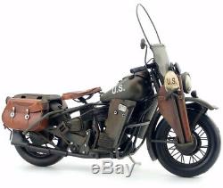 1/6 Harley Davidson WLA 1941 US armée moto de collection rétro en métal