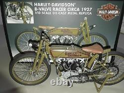 1927 Harley Davidson 8 Valve Moto Racer 110 Métal Moulé 8 Pouces. COA Boîte
