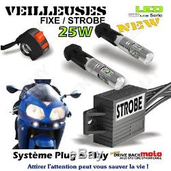 2 Veilleuse Led Moto Flash Driveback+interrupteur Guidon Harley Davidson Vrscb