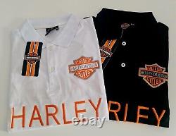 2 X Polos Harley Davidson Noir/Blanc, taille XL neuf