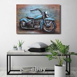 3D Acier Mural Art Peinture Sur Métal Harley Davidson Moto Vélo Neuf Figurine