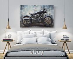 3D Mural Art, Moto, Huile Peinture Harley Davidson Vélo Toile Cadre Figurine