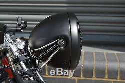 7.7 NOIR GRILLE maille H4 55W rétro phare pour Harley Davidson SCRAMBLER MOTO