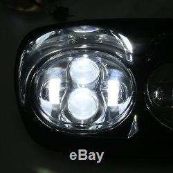 80W moto Hi/Lo faisceau double phare LED pour Harley Davidson Road Glide