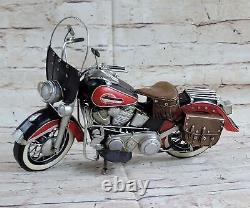 Antique Harley Davidson Moto Boite Jouet Acier Modèle Métal Figurine Main Cadeau