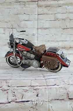 Antique Harley Davidson Moto Boite Jouet Acier Modèle Métal Figurine Main Cadeau