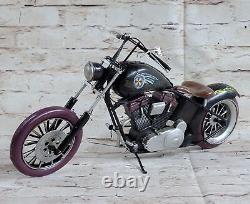 Antique Style 1942 Noir Et Argent Harley Davidson Moto Moteur Vélo Décor