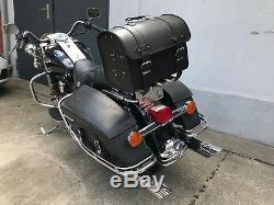Bagages Valise Sacoches de Selle Moto Harley Davidson Chopper Rouleau en Cuir