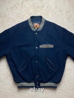 Blouson Teddy / Veste Harley-Davidson vintage collector marine 70% Laine Taille