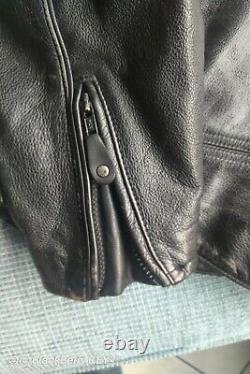 Blouson cuir harley davidson homme vintage embosse leather jacket M embossed