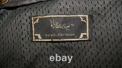 Blouson cuir vintage HARLEY DAVIDSON WILLIE G à franges noir taille 48 US (54cm)