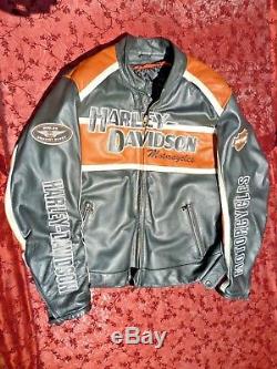 Blouson en cuir officiel de marque Harley Davidson HD Motard Veste Moto Biker