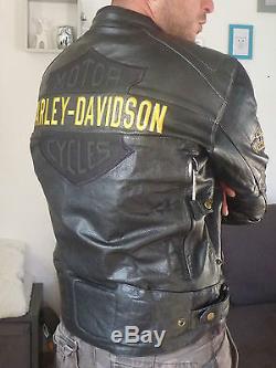Blouson moto Harley Davidson Officiel cuir véritable + protections NEUF