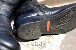 Bottes en cuir moto noir vintage Harley Davidson biker boots numero 38