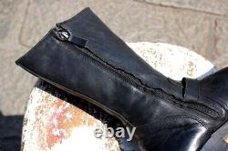 Bottes en cuir moto noir vintage Harley Davidson biker boots numero 38