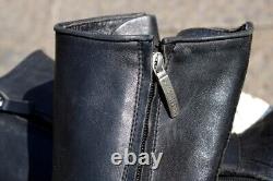 Bottes en cuir moto noir vintage Harley Davidson biker boots numero 38