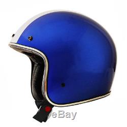 Casque De Moto Jet Shelby Bleu Tipo Bonanza Approuvé Italie Harley Davidson