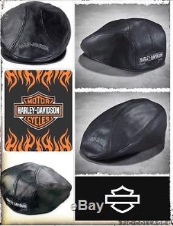 Chapeau Bonnet Béret Basque Motard Moto Noir Peau Harley Davidson Ivy Couverture