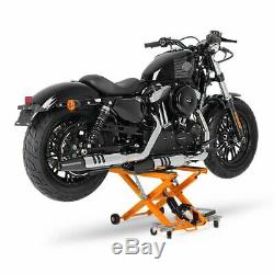 Cric Moto á Ciseaux XL pour Harley Davidson Cross Bones orange Lève Hydraulique