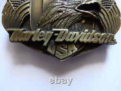 DEUX authentiques BOUCLES CEINTURON MOTO HARLEY DAVIDSON 1989