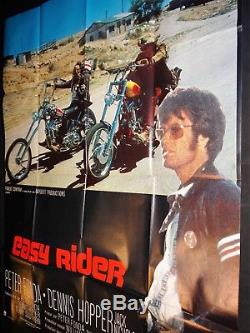 EASY RIDER! Dennis hopper affiche cinema 1969 moto harley davidson 120x160cm