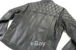 Femmes Harley Davidson Veste Cuir 2xl Noir à Carreaux Barre Bouclier Zip Souple