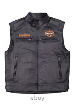 Gilet de motard noir Harley Davidson moto homme à lien de passage pour hommes