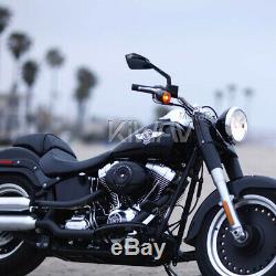 Grand noir moto rétroviseur CNC Cleaver look pour Harley-Davidson softail deluxe