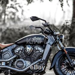 Grand noir moto rétroviseurs CNC aluminum Cleaver look pour Harley-Davidson