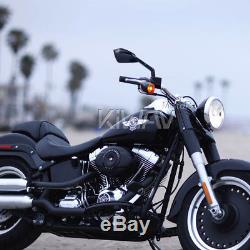 Grand noir moto rétroviseurs CNC aluminum Cleaver look pour Harley-Davidson