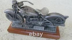 Harley Davidson 1933 Vl Étain Moto Bois Affichage Socle Belle Maison Ou Bureau