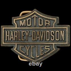 Harley Davidson Barre Logo Bouclier Moto Motard 1980s NOS Vintage Boucle