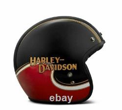 Harley-Davidson Casque de Moto The Pelle Mécanique 98277-19EX Jet Noir-Rouge