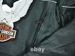 Harley Davidson Cuir Moto Classique Veste Hommes Taille 60 Aigle Patchs