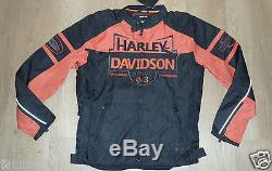 Harley Davidson Essex Fonctionnel Vélo Moto Veste Noir Rouge Brique Neuf