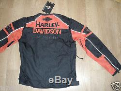 Harley Davidson Essex Fonctionnel Vélo Moto Veste Noir Rouge Brique Neuf