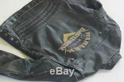Harley Davidson Homme Original Vintage 27.4ms V-Twin Veste Cuir Patchs L Rare