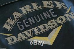 Harley Davidson Homme Original Vintage 27.4ms V-Twin Veste Cuir Patchs L Rare