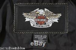 Harley Davidson Homme USA Fabriqué Épuisement Cuir Vieilli Veste 97047-05VM XL