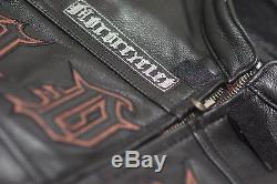 Harley Davidson Hommes Moto Cuir Noir Hdmc Veste Moto XL 97129-13VM Neuf