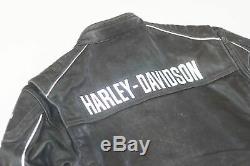 Harley Davidson Hommes Moyen Délavé Charbon Veste Cuir 98108-16VM M L 2XL