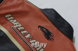 Harley Davidson Hommes Screamin Aigle Veste Cuir Victory Lap 98280-07VM M Rare
