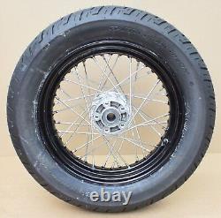 Harley Davidson Jante Roue Arrière 16x3 Noir Arrière Spoke Roue Softail Slim