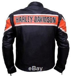 Harley Davidson Motard Veste de Cuir Authentique Victoria Lane Moto Style Haut