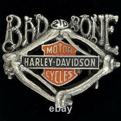 Harley Davidson Moto Goth Biker Baron Laiton Rare 90s NOS Vtg Boucle Ceinture