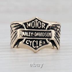 Harley Davidson Motos Logo Bague 10k or Jaune Taille 9.5 Marque Page