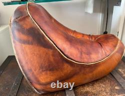 Harley Davidson Selle Moto FDM Italie Cuir Cognac Marron Capitonnè Vintage