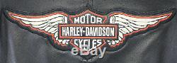 Harley Davidson Veste Cuir M Noir Classique 98153-09VW Zip Barre Bouclier Armure