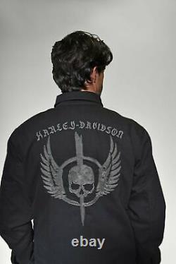 Harley-Davidson Veste Homme Chemise SKULL Gold Wing Noir Moto BIKE