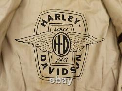Harley Davidson Vintage Motard Veste en Cuir Moto Moteur Cycles Taille L Rareté
